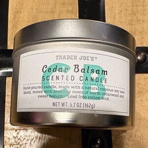 Trader Joe's Cedar Balsam Scented Candle - Silver Tin